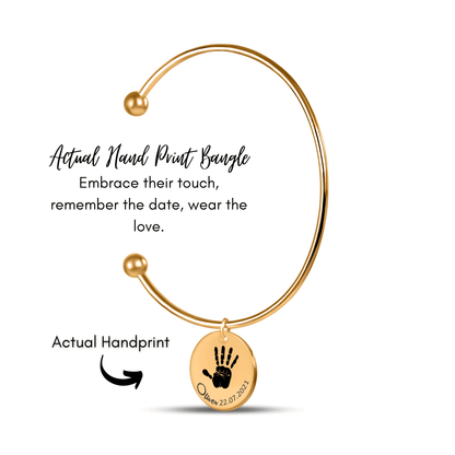 Actual Hand Print Coin Bangle