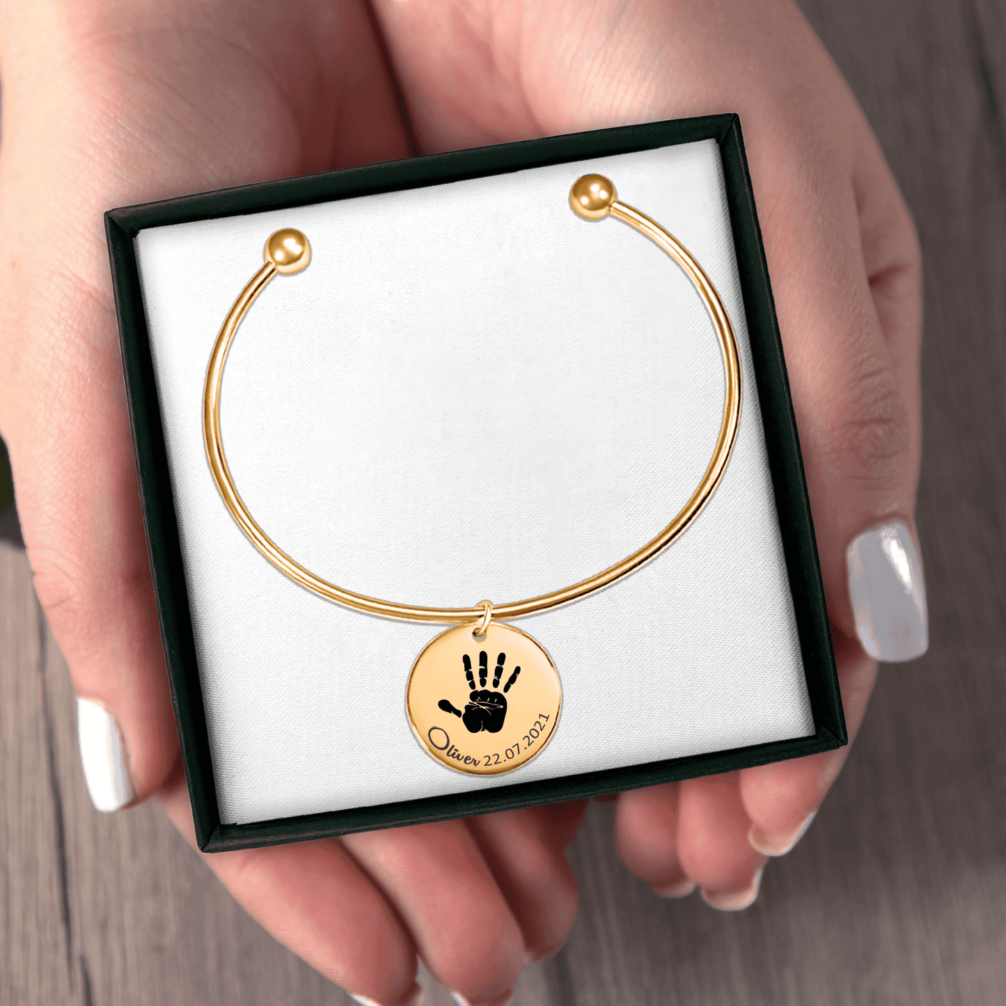 Actual Hand Print Coin Bangle