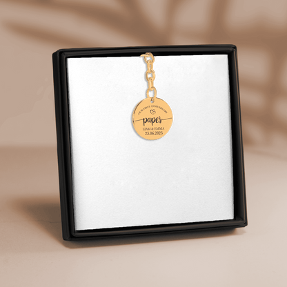 1st Paper Anniversary Coin Keychain