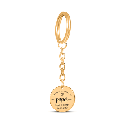 1st Paper Anniversary Coin Keychain