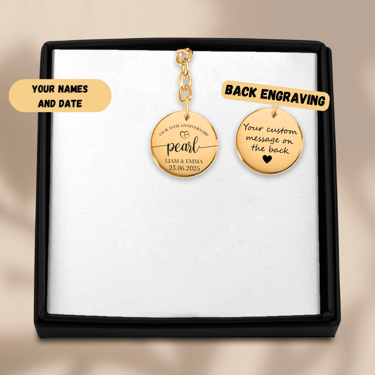 30th Pearl Anniversary Coin Keychain
