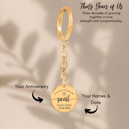 30th Pearl Anniversary Coin Keychain