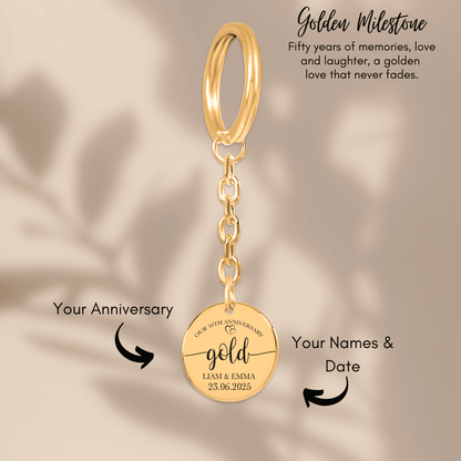 50th Gold Anniversary Coin Keychain