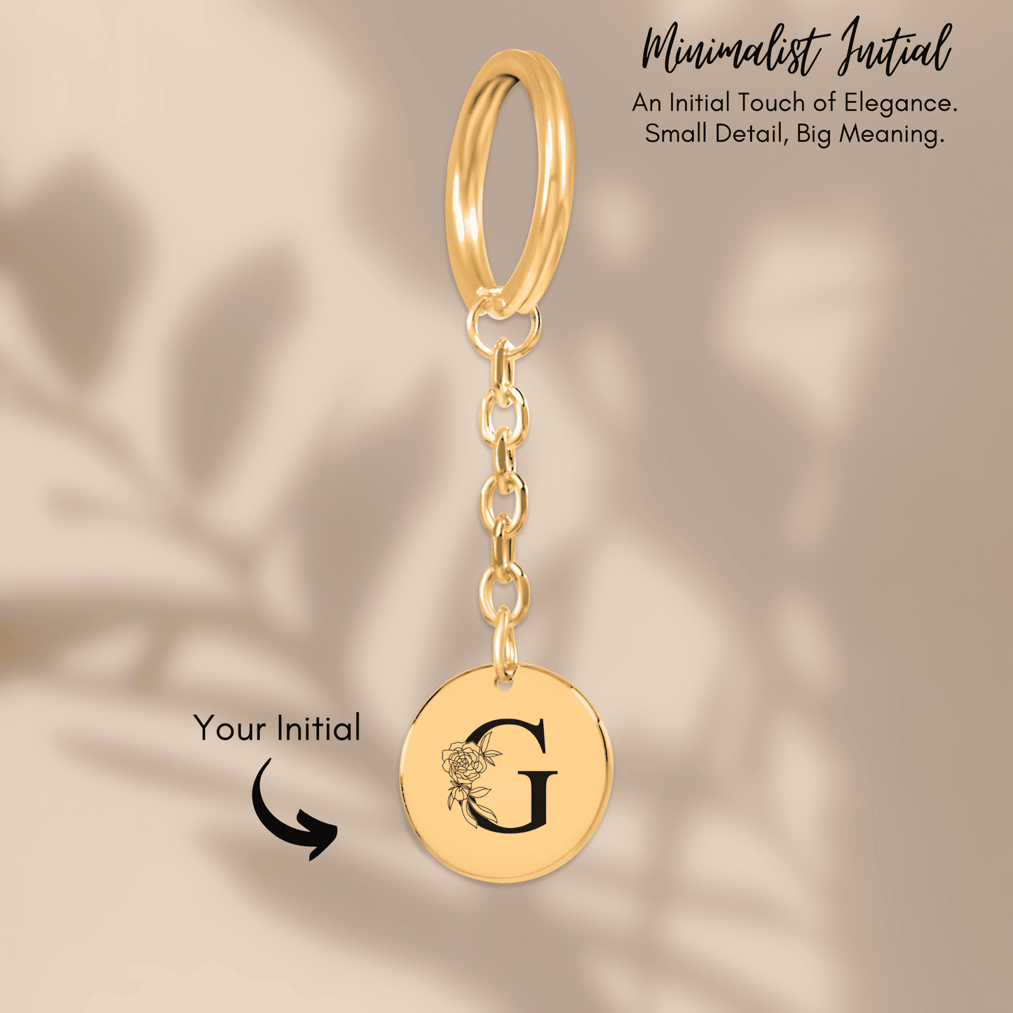 Floral Initial Keychain – G