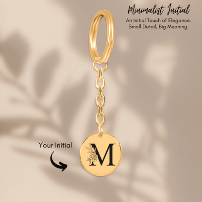 Floral Initial Keychain – M