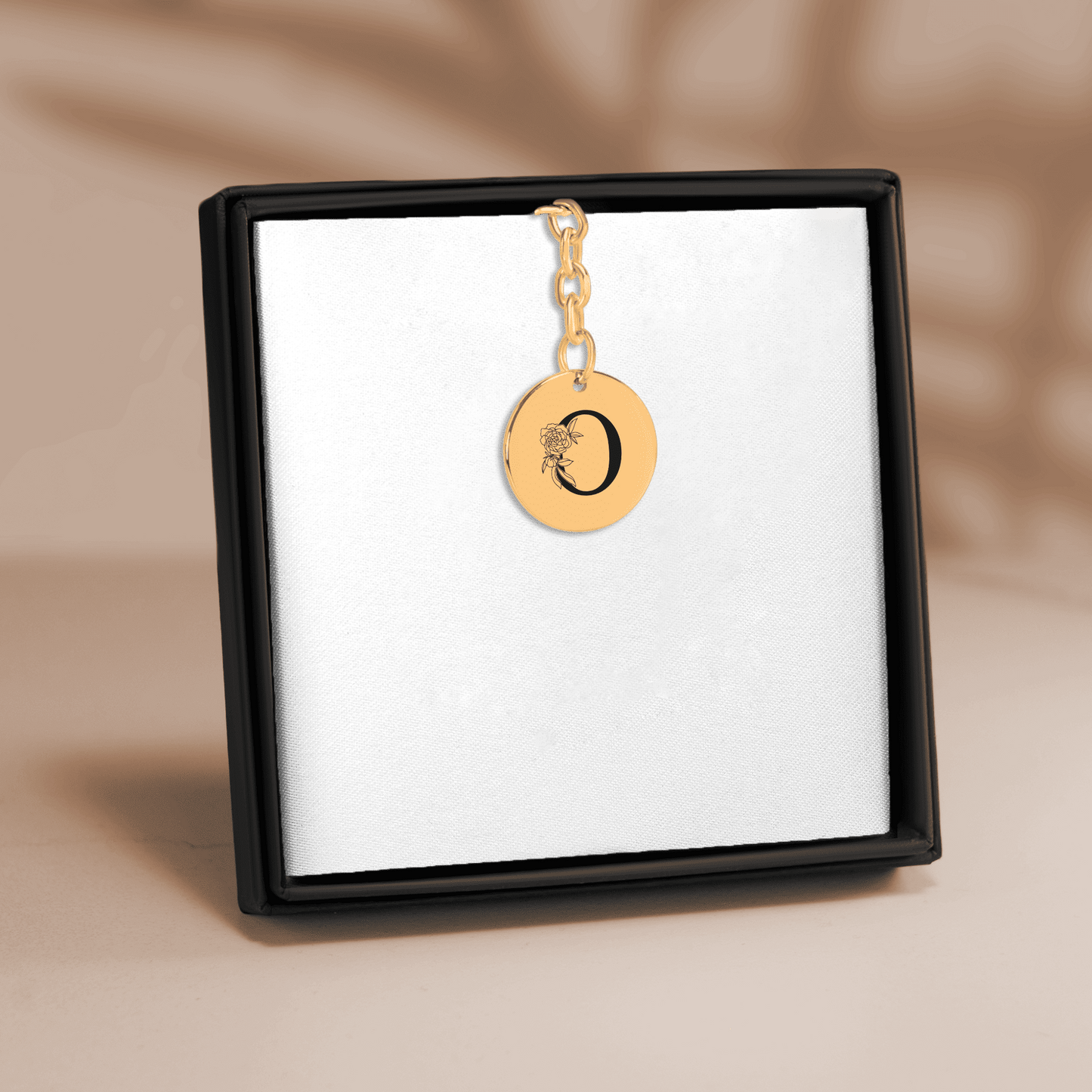 Floral Initial Keychain – O