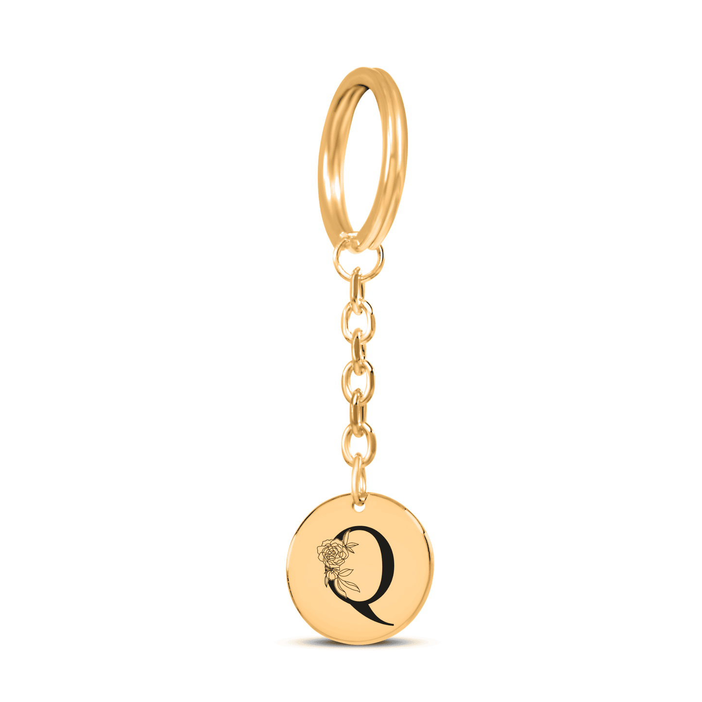 Floral Initial Keychain – Q