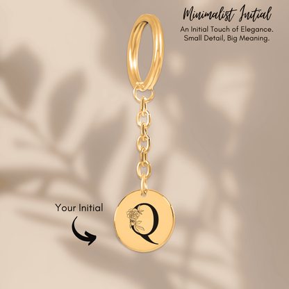 Floral Initial Keychain – Q