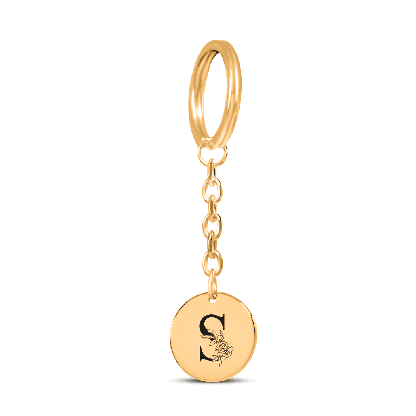 Floral Initial Keychain – S