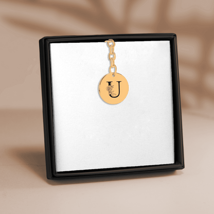 Floral Initial Keychain – U