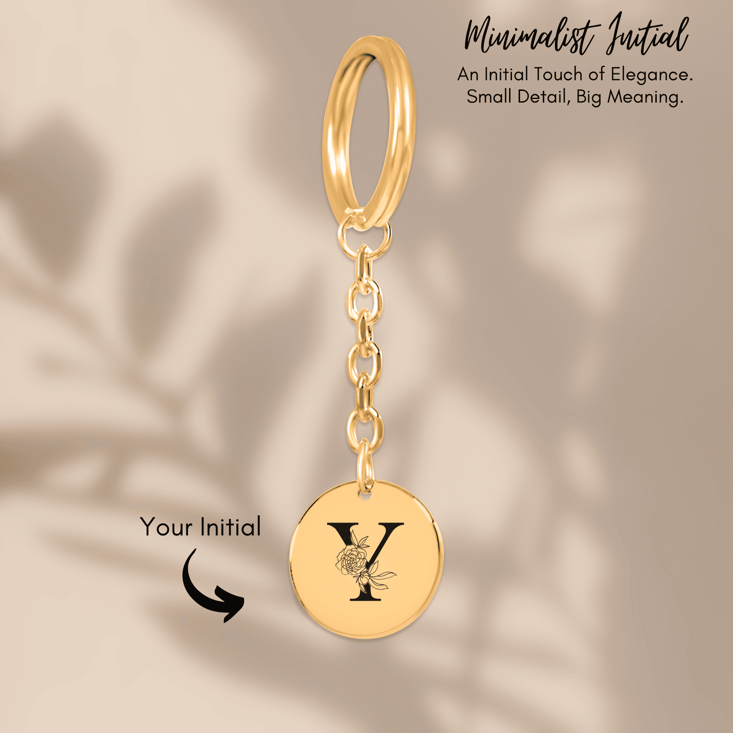 Floral Initial Keychain – Y