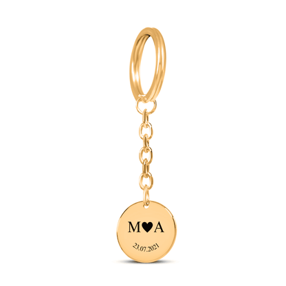 Etched In Time Initials Keychain