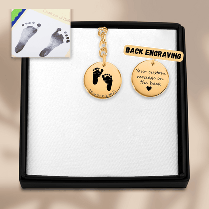 Actual Feet Print Coin Keychains