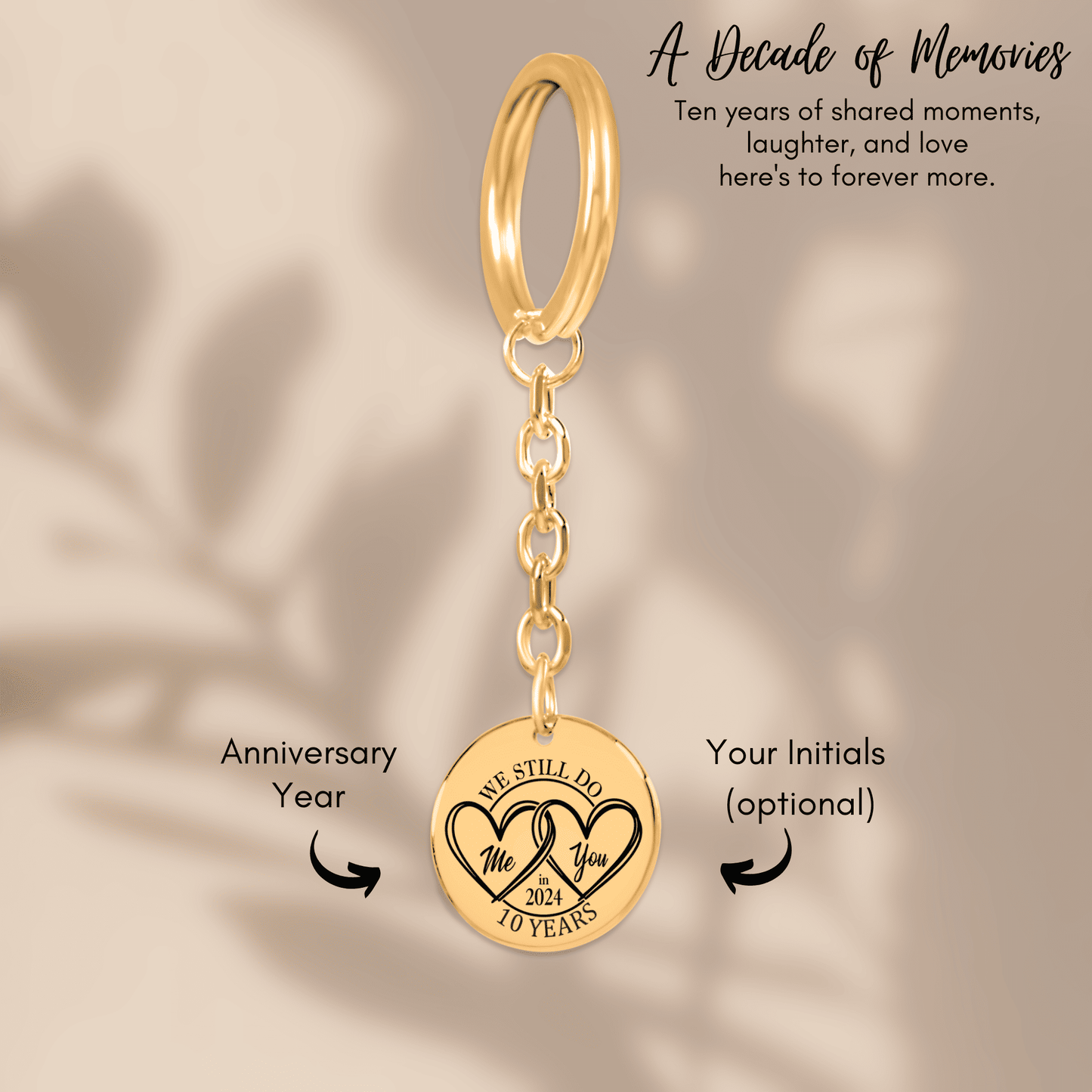 10th Years Anniversaries Coin Keychain