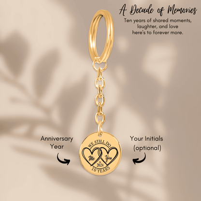 10th Years Anniversaries Coin Keychain
