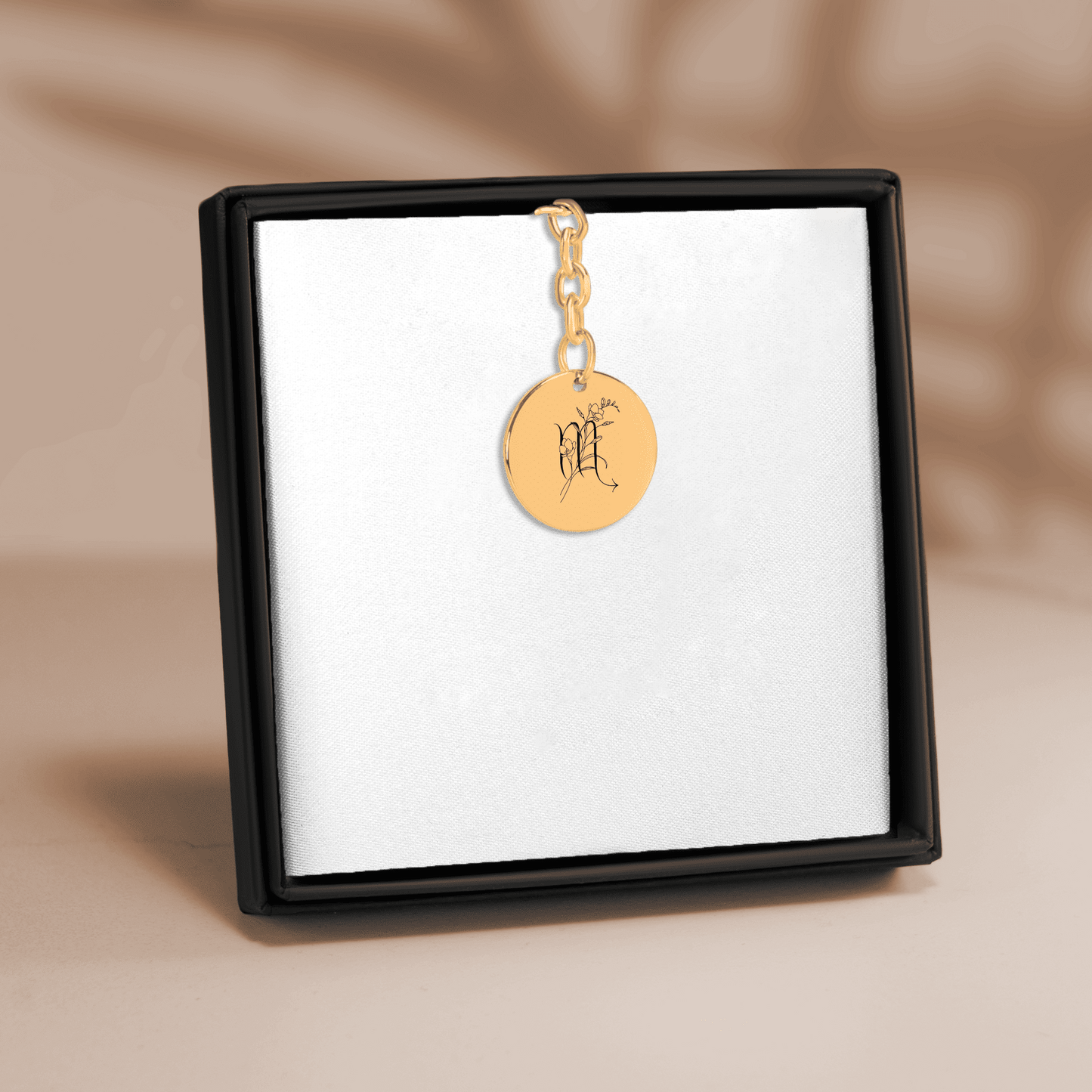Scorpio Floral Zodiac Sign Coin Keychain
