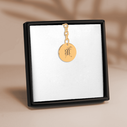 Scorpio Floral Zodiac Sign Coin Keychain
