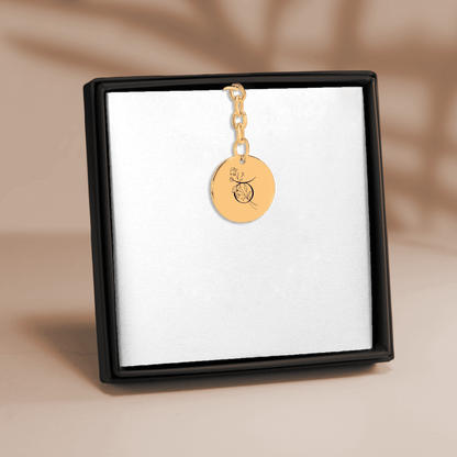 Taurus Floral Zodiac Sign Coin Keychain