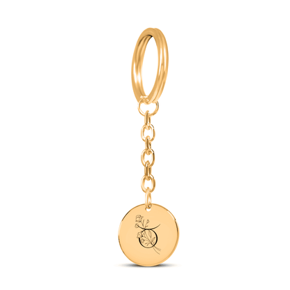 Taurus Floral Zodiac Sign Coin Keychain