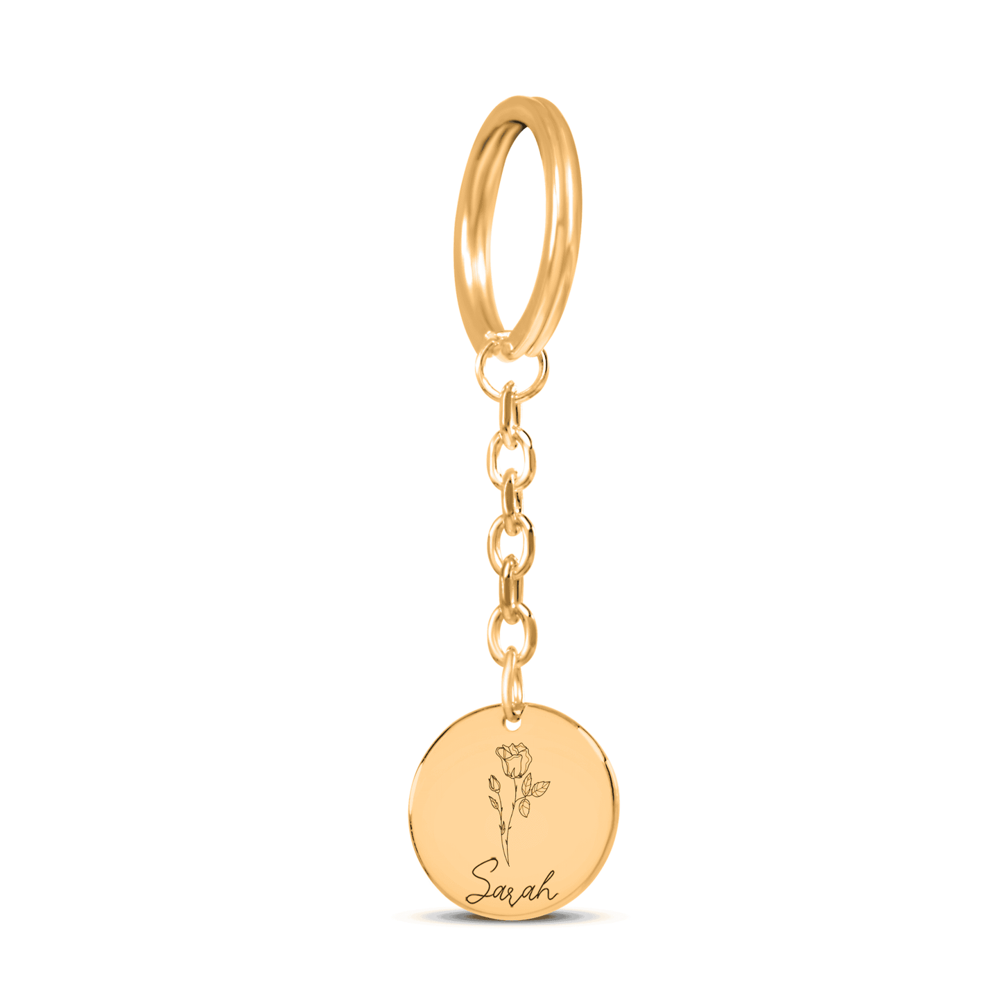 Birthflower & Name Keychain