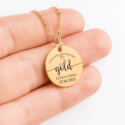 50th Gold Anniversary Coin Necklace