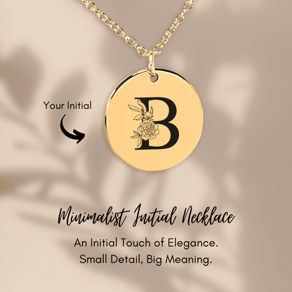 Floral Initial Necklace – B