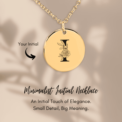 Floral Initial Necklace – I