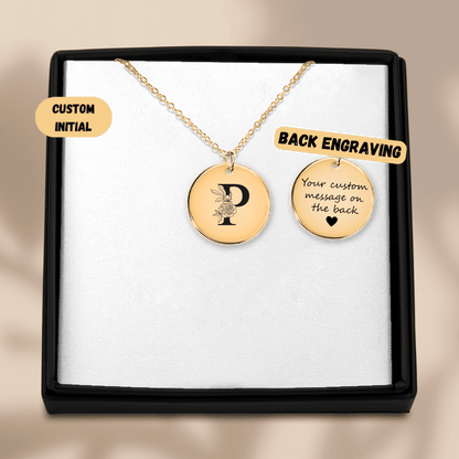 Floral Initial Necklace – P