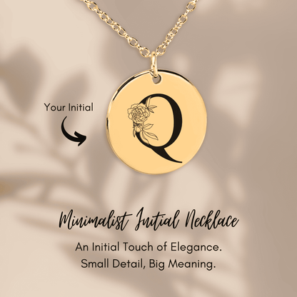 Floral Initial Necklace – Q