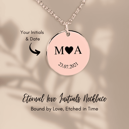 Etched In Time Initials Necklace