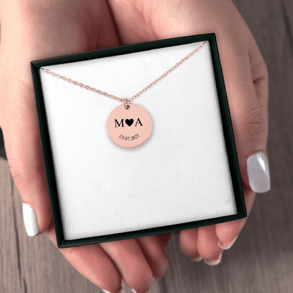 Etched In Time Initials Necklace
