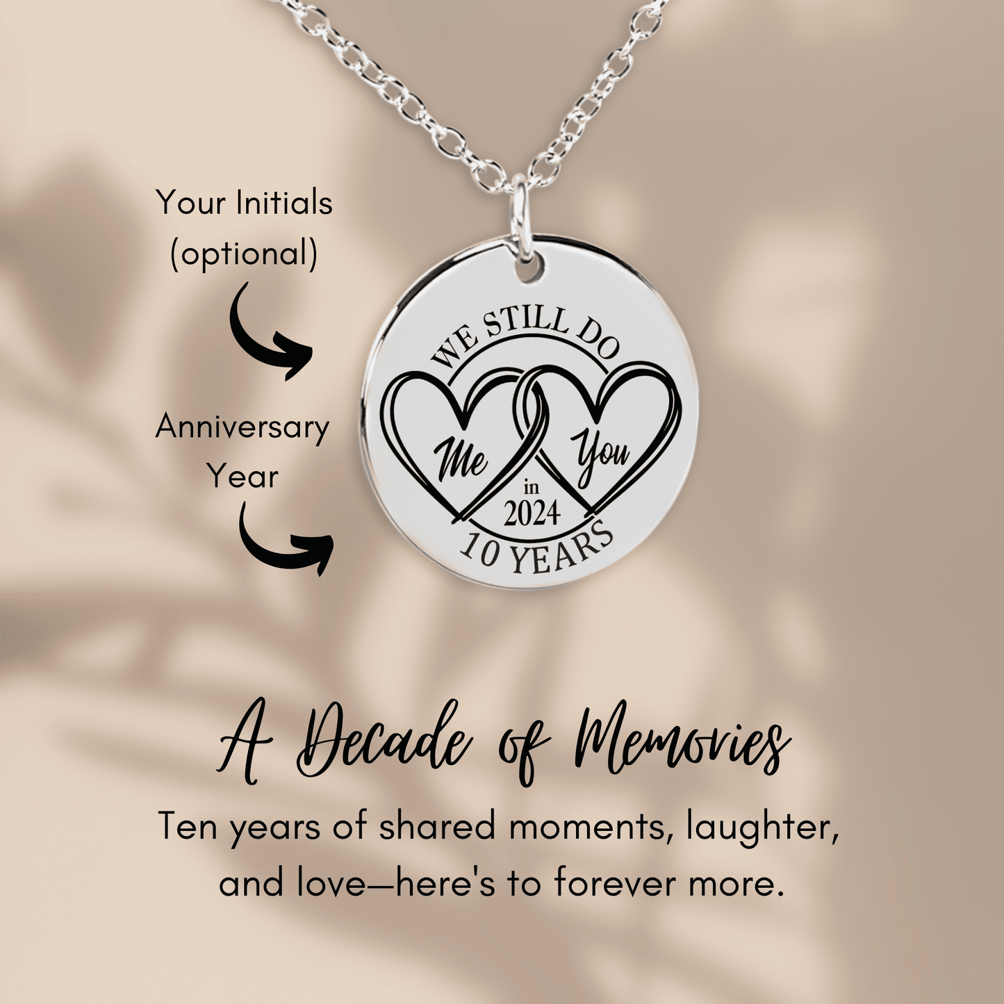 10th Years Anniversary Coin Necklace