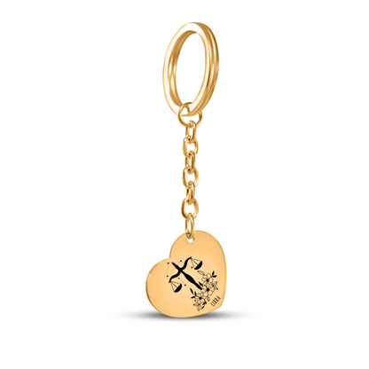 Libra Zodiac Sign Heart Keychain