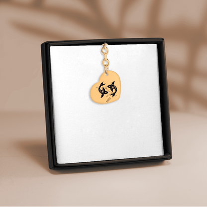 Pisces Zodiac Sign Heart Keychain