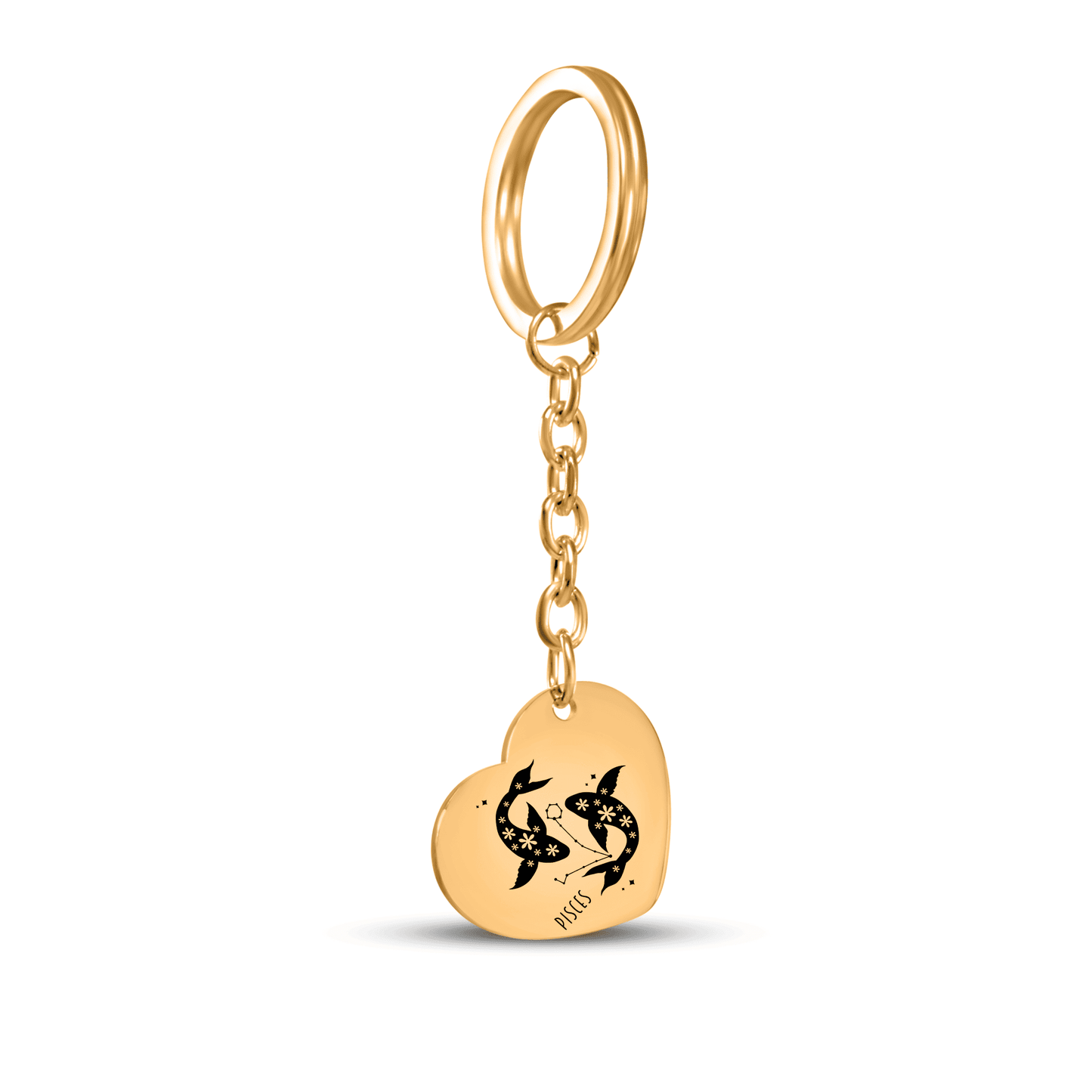 Pisces Zodiac Sign Heart Keychain