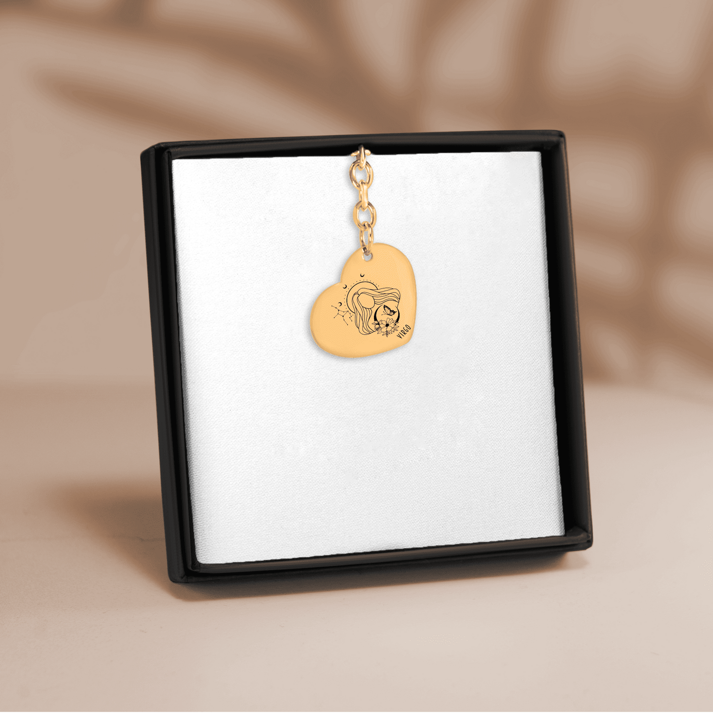 Virgo Zodiac Sign Heart Keychain