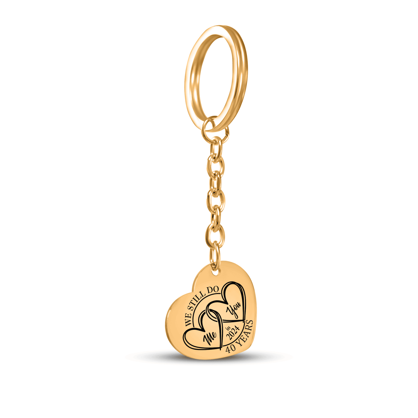 40th Years Anniversary Heart Keychain