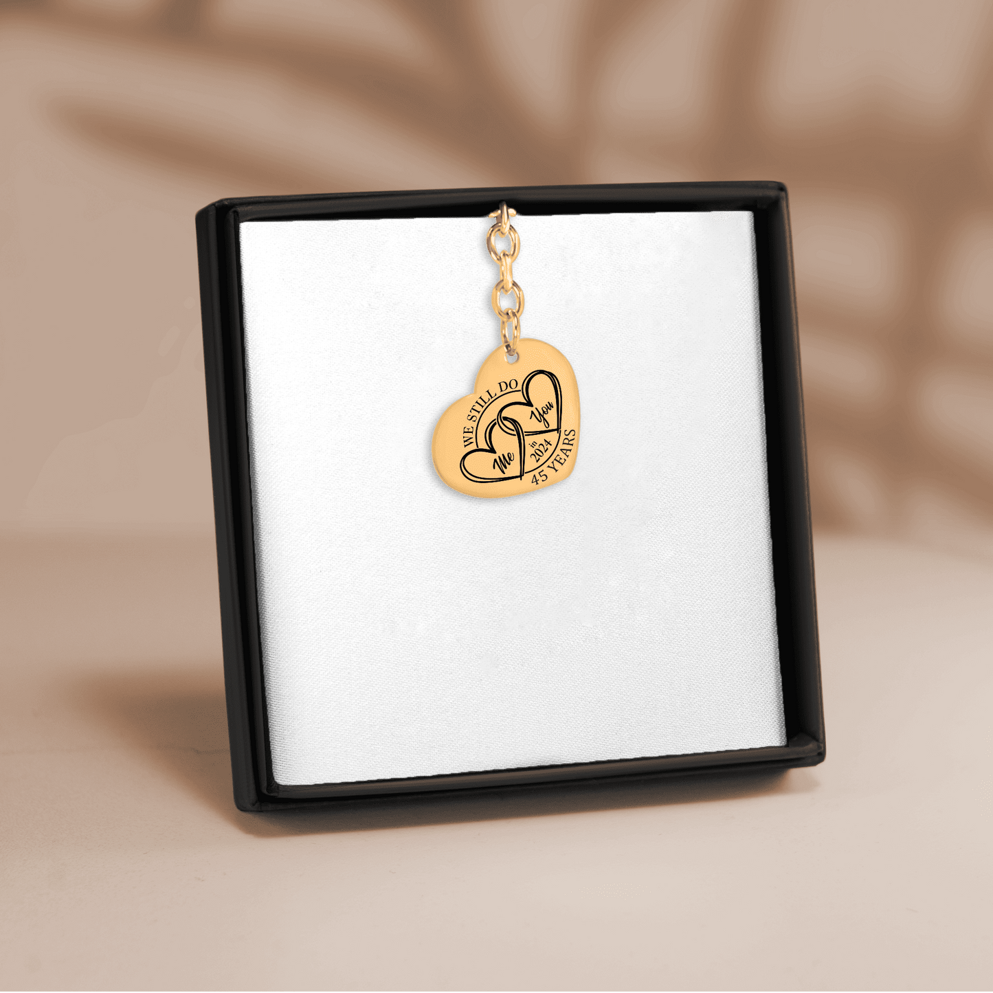 45th Years Anniversary Heart Keychain
