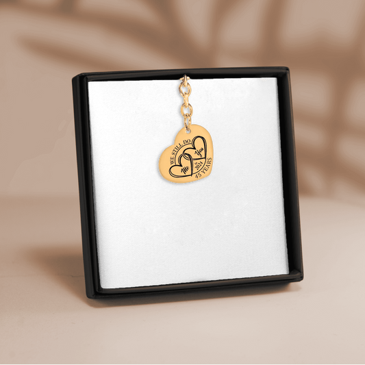 45th Years Anniversary Heart Keychain
