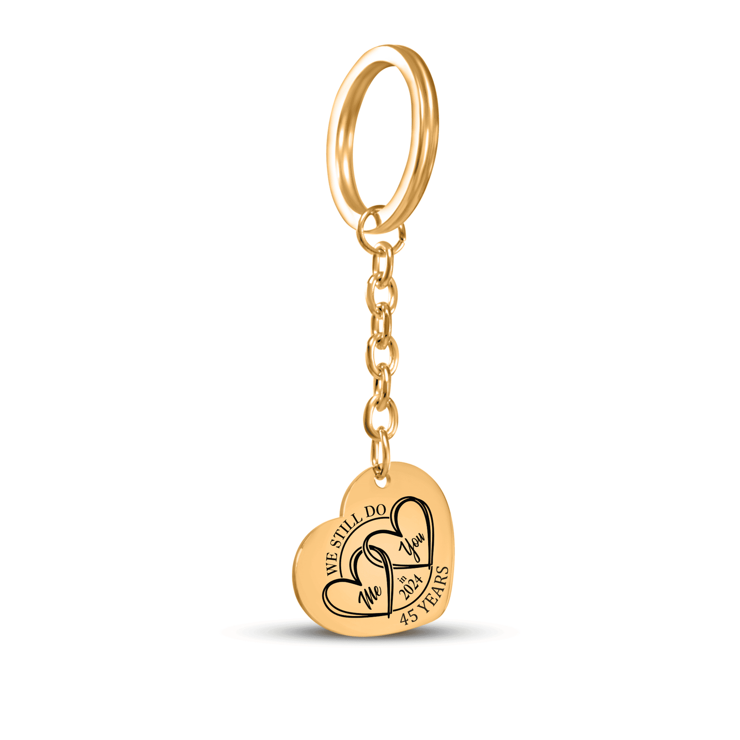 45th Years Anniversary Heart Keychain