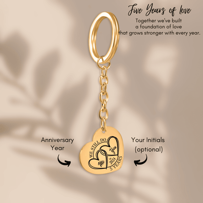 5 Years Anniversaries Heart Keychain