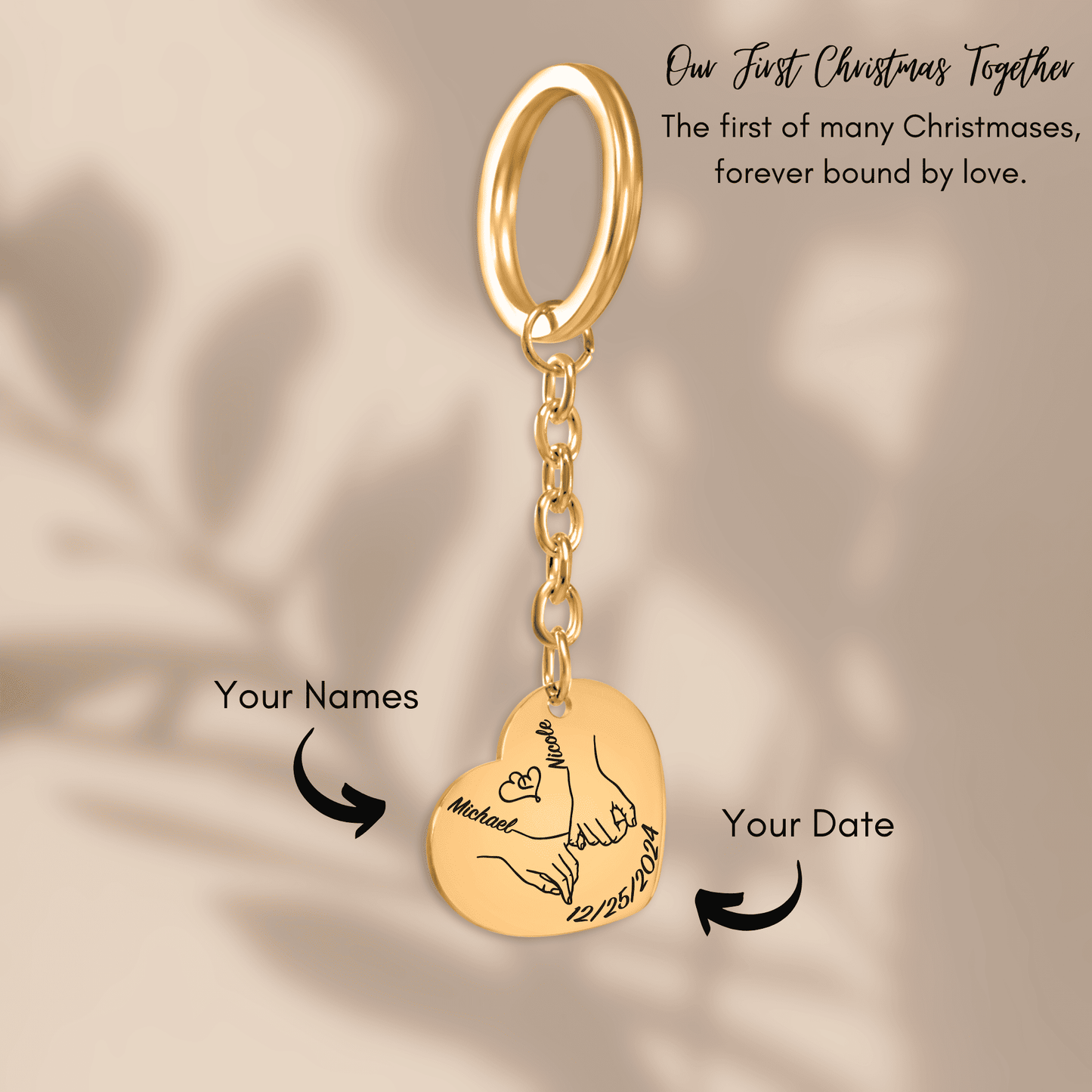 Our first christmas together Heart Keychain