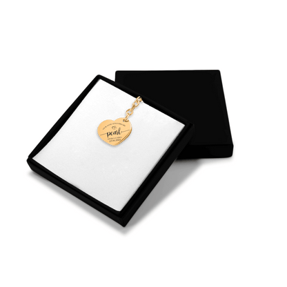 30th Pearl Anniversary Heart Keychain