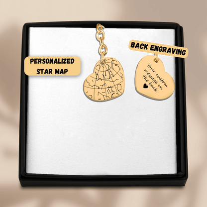 Star Map Heart Keychain