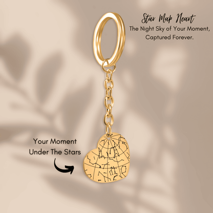 Star Map Heart Keychain