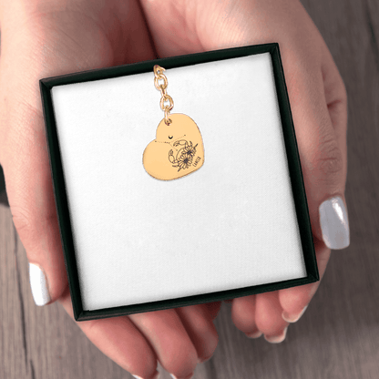 Cancer Zodiac Sign Heart Keychain
