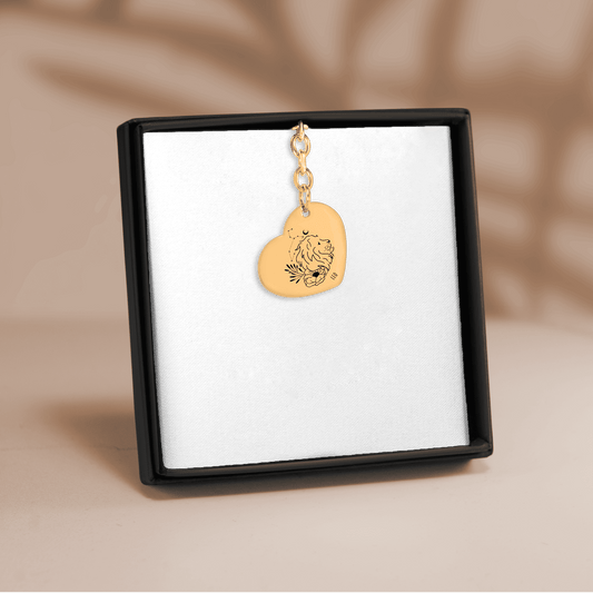 Leo Zodiac Sign Heart Keychain