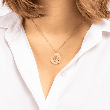 Gemini Zodiac Sign Heart Necklace