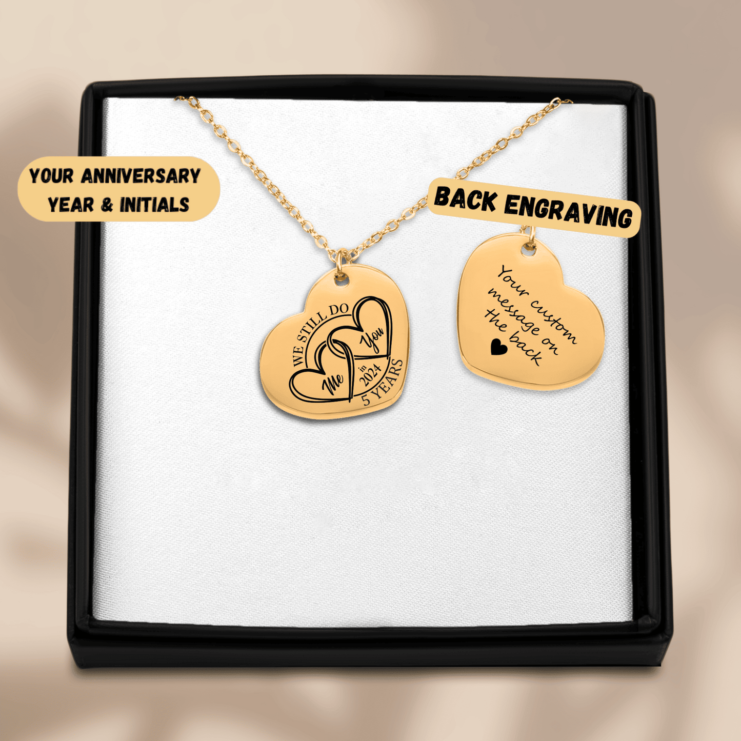 5 Years Anniversaries Heart Necklace