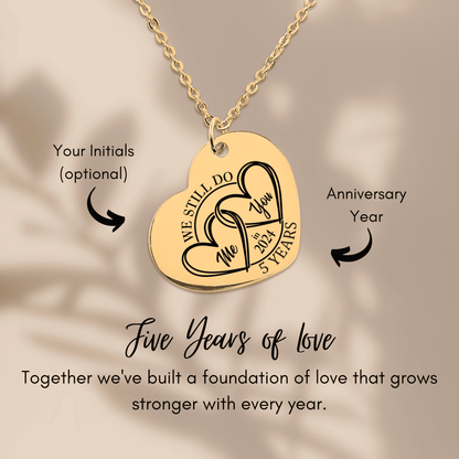 5 Years Anniversaries Heart Necklace
